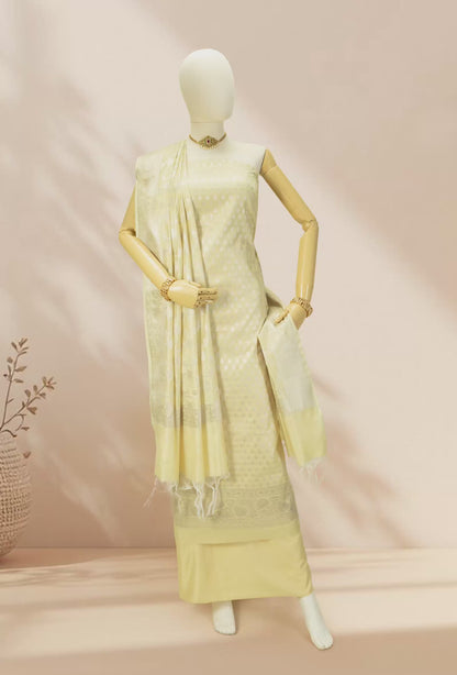 Lemon Radiance Chanderi Banarasi Suit Piece
