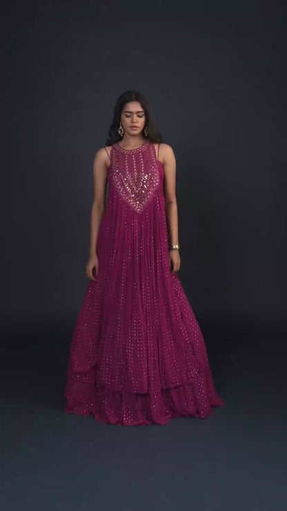 Aria Rani Pink Jacket Lehenga Set