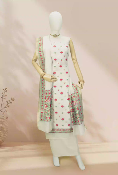 Serene Ivory Chanderi Ensemble Set