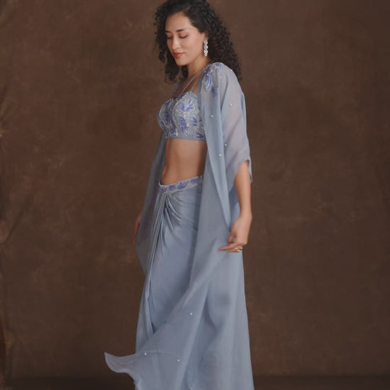 tjpc0060 Blue Co-ord Set Jacket Pret Video