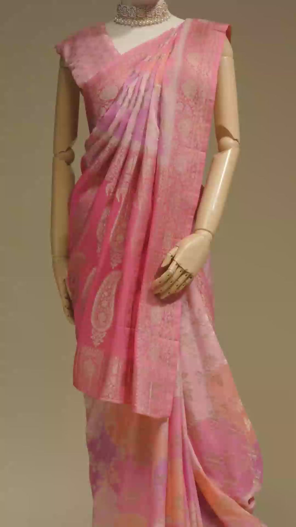 Fuchsia Pink Tilfi Khadi Georgette Saree