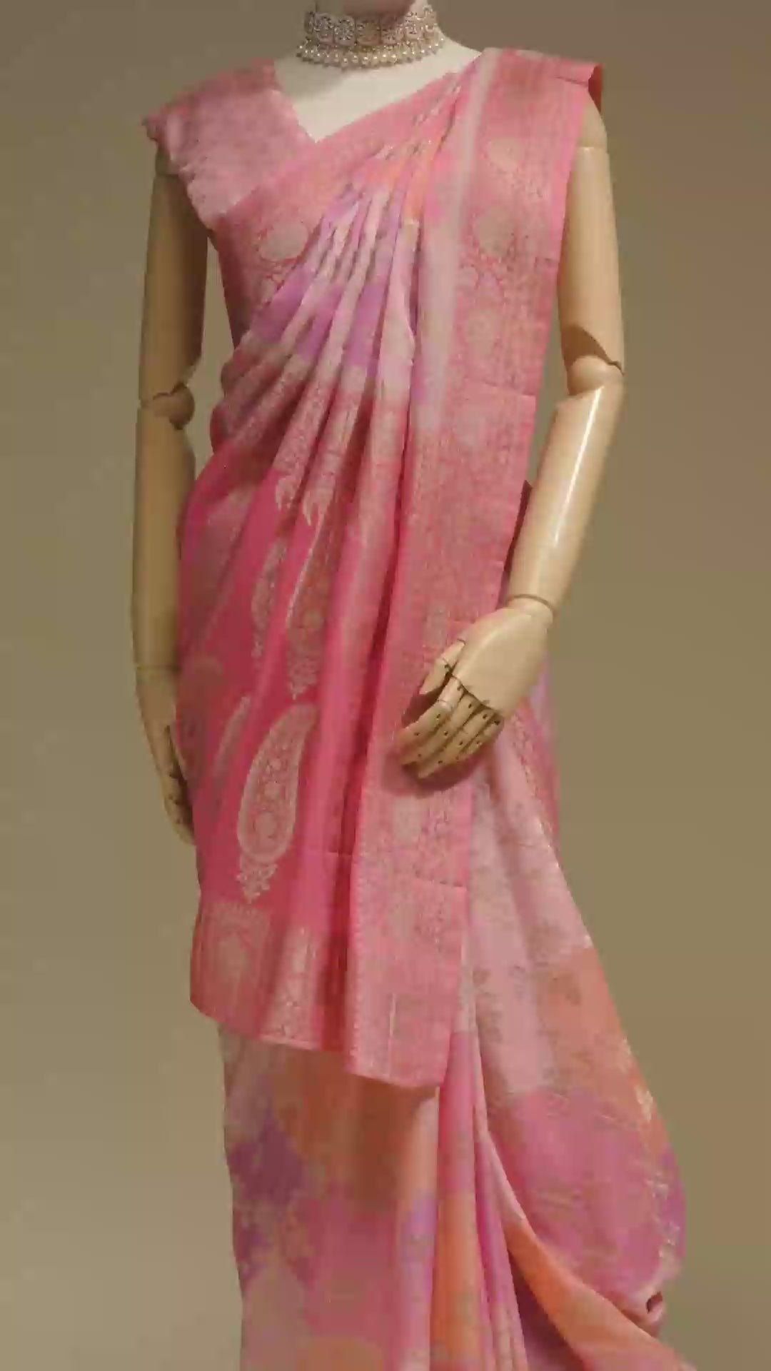 Fuchsia Pink Tilfi Khadi Georgette Saree