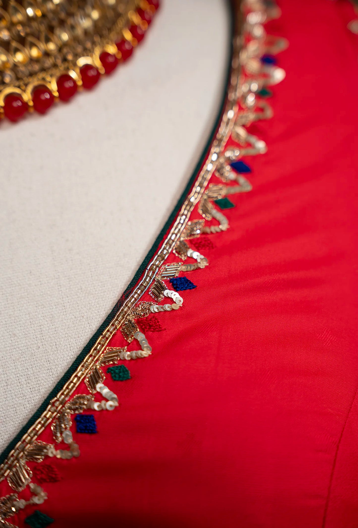 Red Patola Katan Silk Saree With Unstitched Blouse