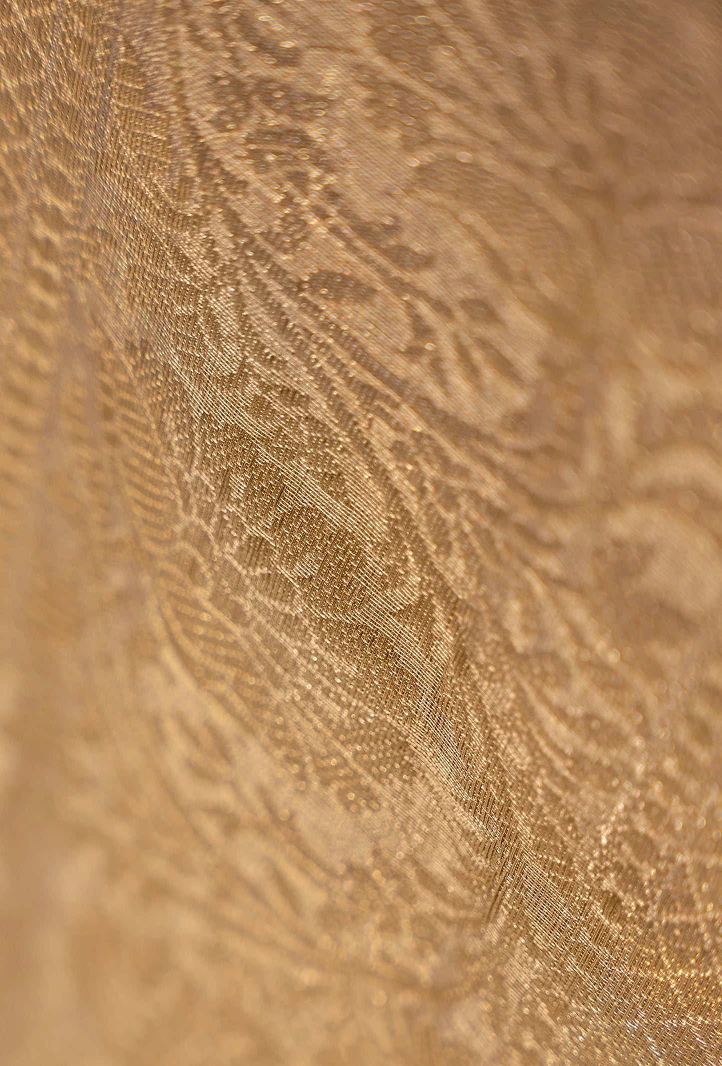 Pure Shimmer Tissue Saree In Golden For Luxe Occasions