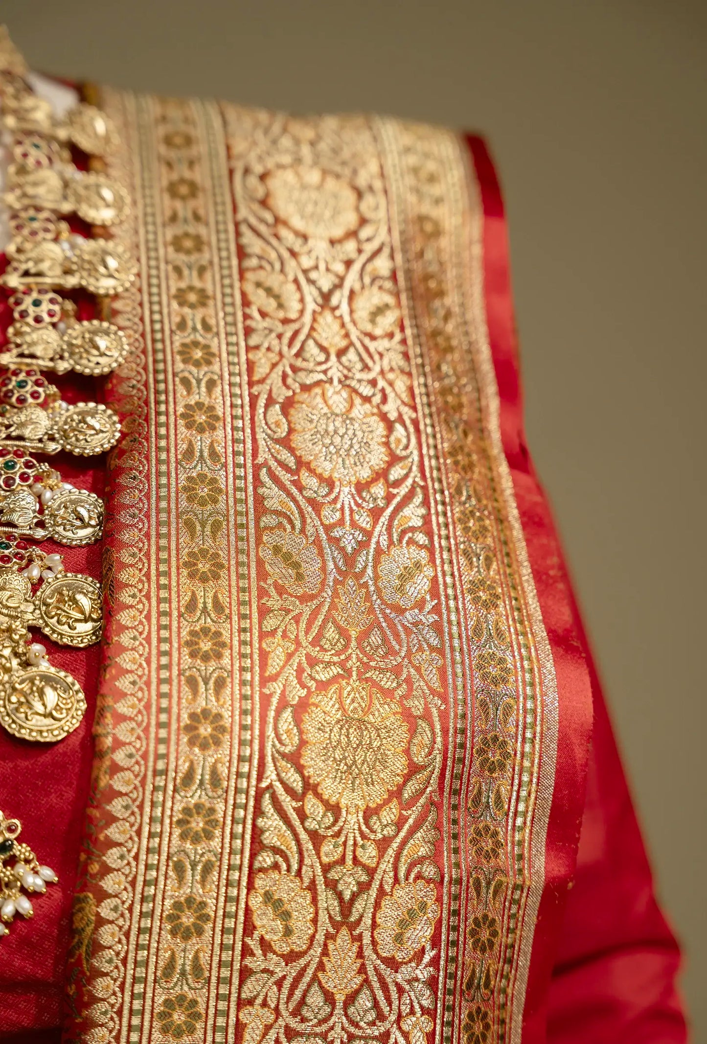 Patola Saree In Maroon With Floral Embellishments