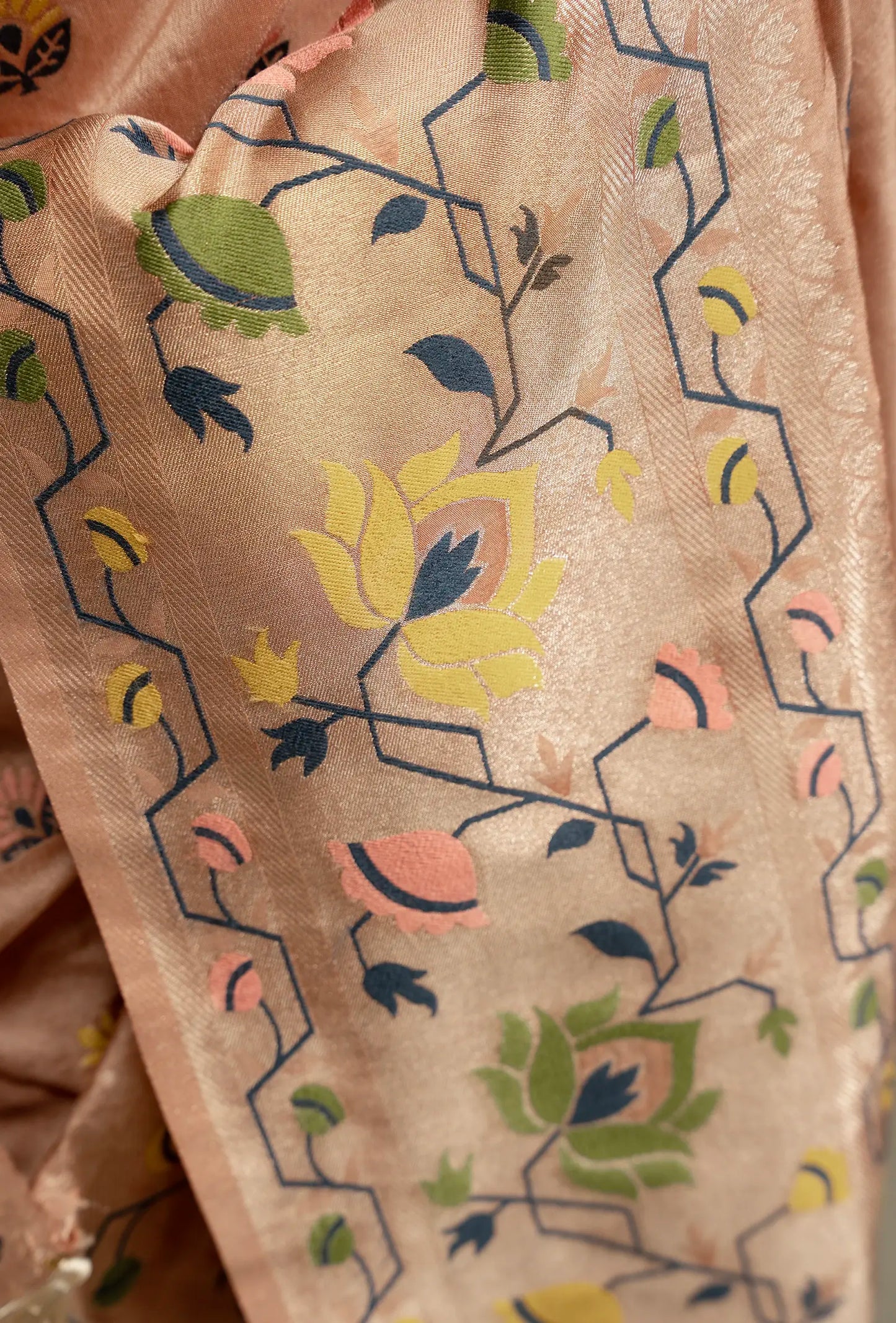 Paithani Dola Silk Saree With Mocha Mousse Hues