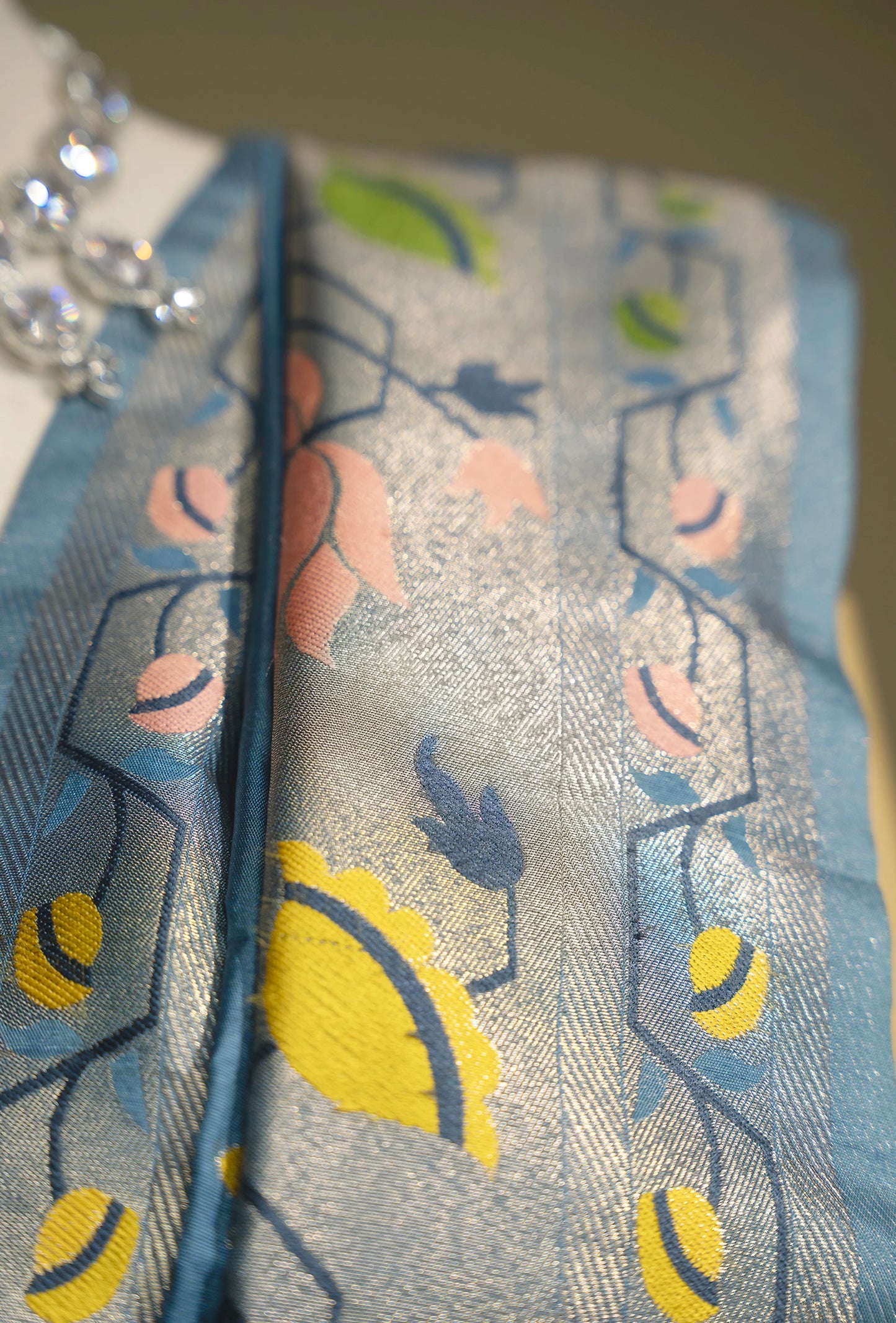 Paithani Dola Silk Saree With Dusty Blue Tones