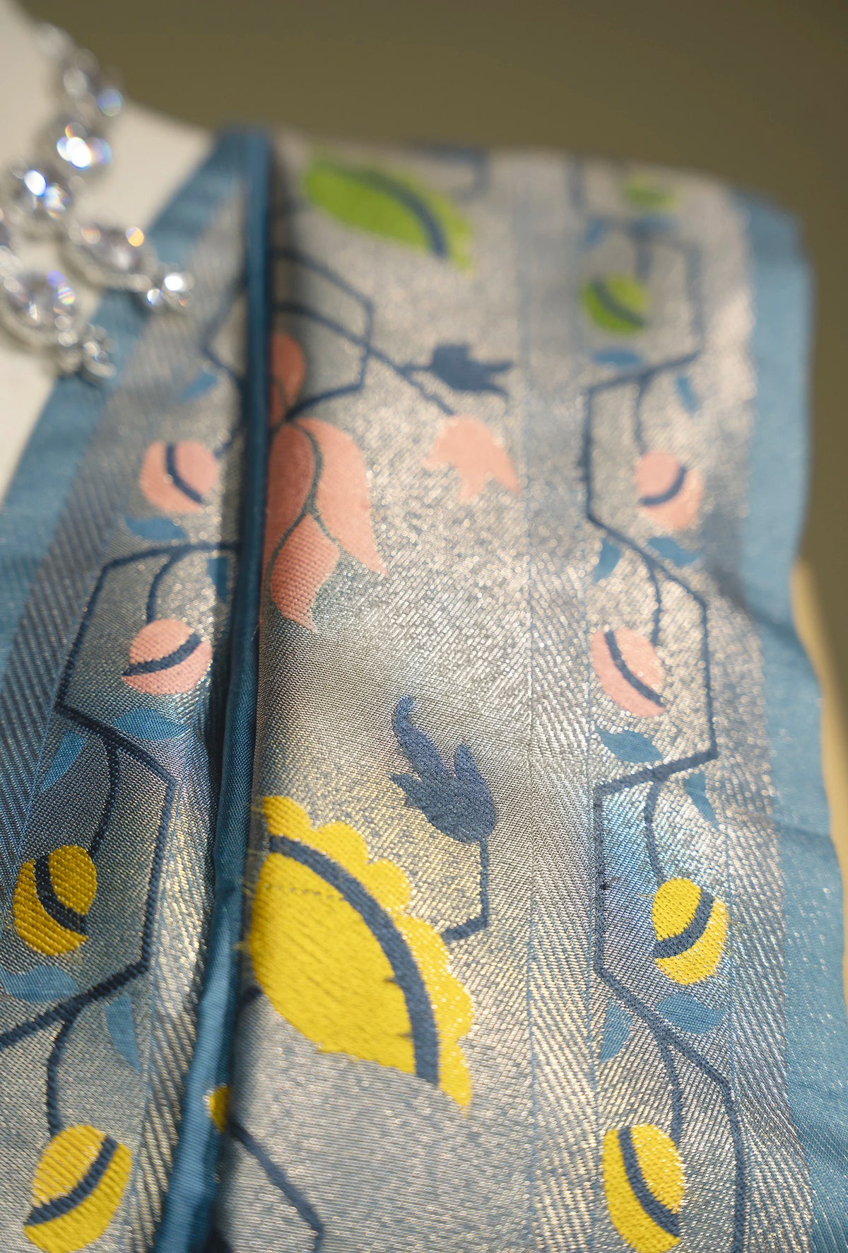 Paithani Dola Silk Saree With Dusty Blue Tones