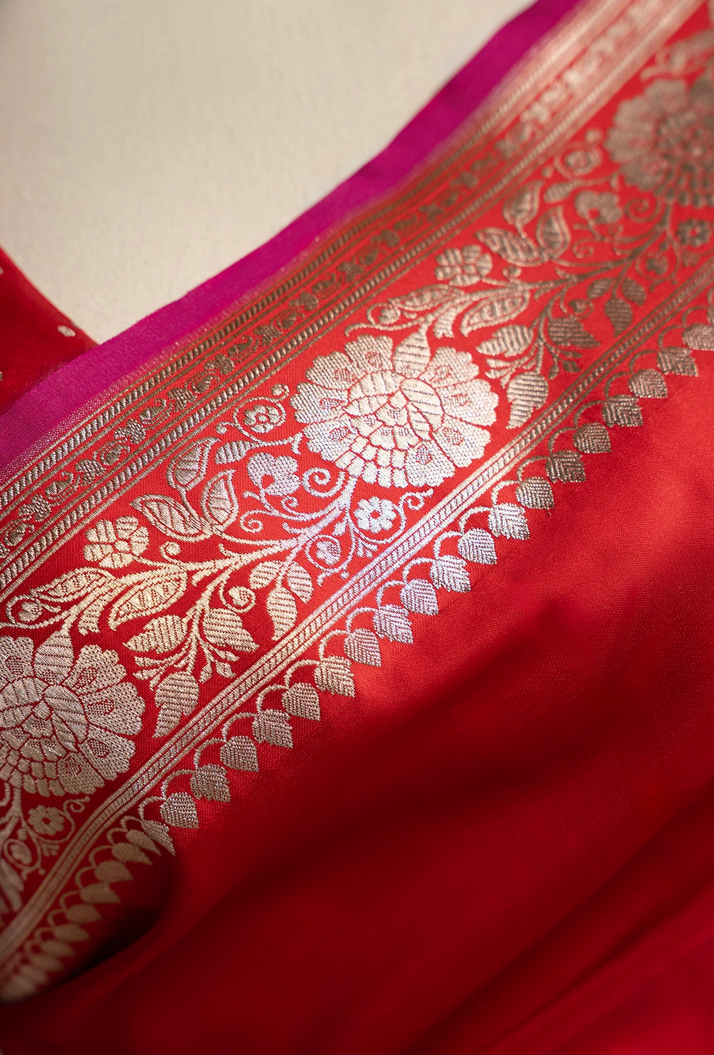 Malai Silk Saree In Rich Red For Festive Occasions