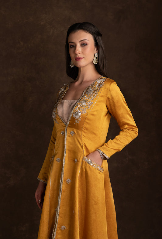 tjpc0053_3 Mustard Yellow Ethnic Suit Set