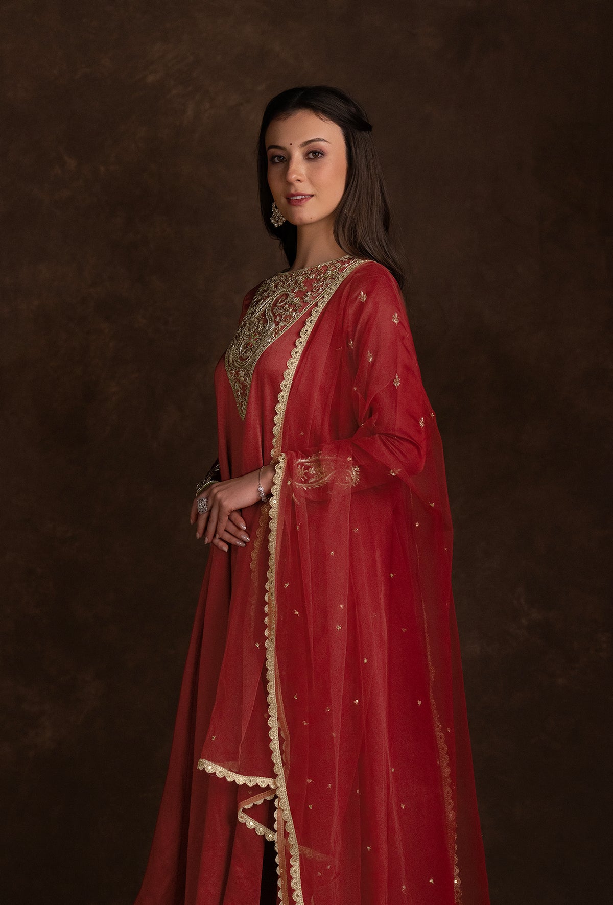 tjpc0055_2 Red Ethnic Suit Set
