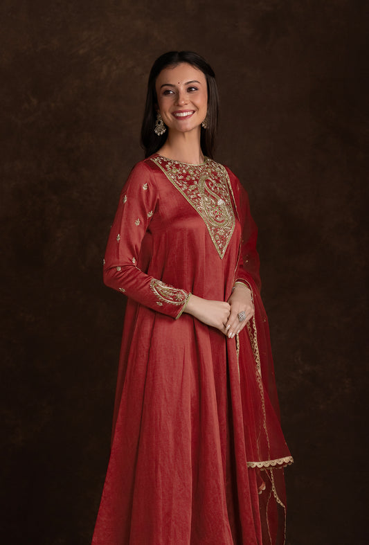 tjpc0055_3 Red Ethnic Suit Set