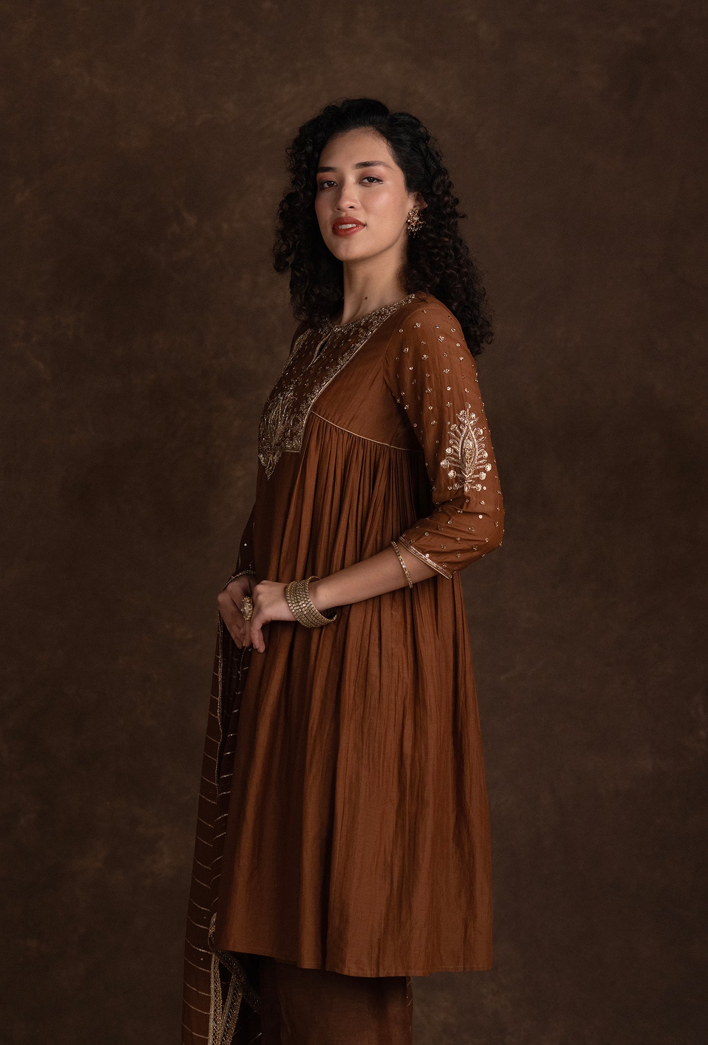 tjpc0058_2 Brown Banarasi Pret