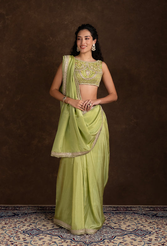 tjs08_1 Green Designer Blouses