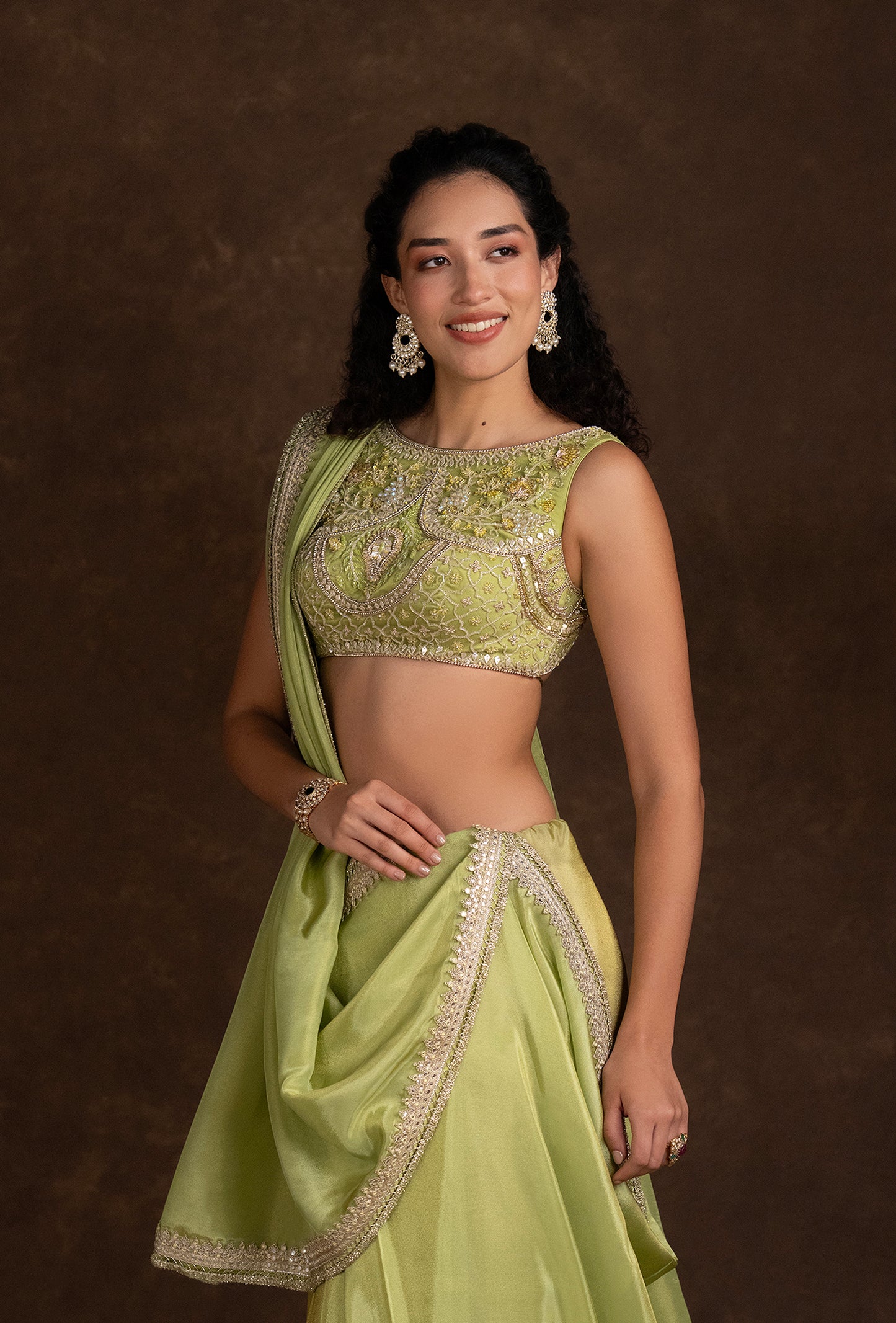 tjs08_3 Green Designer Blouses